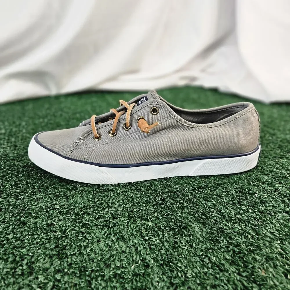Sperry Shoes Womens 8 Pier View Casual Low Top Sneakers STS95729 Gray Fabric